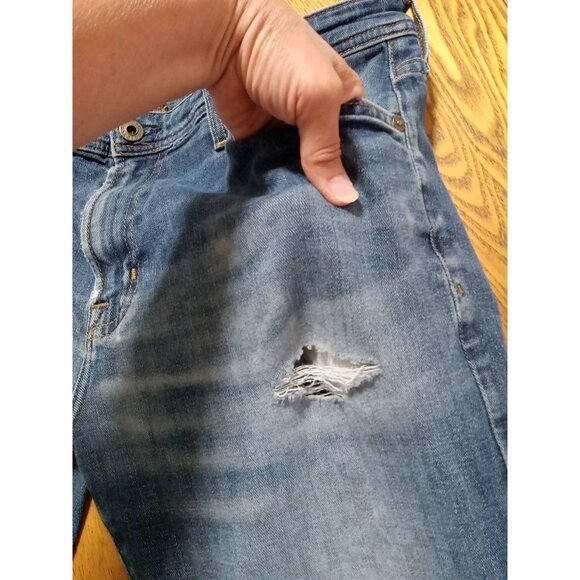 AG ADRIANO GOLDSCHMIED Jeans Mens 32 X 32 BLUE Distressed Hole Preowned Summer - Picture 15 of 15